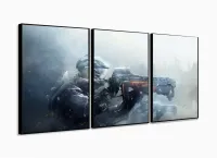 Quadro Decorativos Jogo Gun Gaming com 3 peças 125x60 com moldura filete - Foto 3