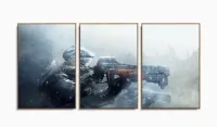 Quadro Decorativos Jogo Gun Gaming com 3 peças 125x60 com moldura filete - Foto 6
