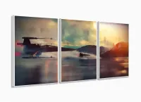 Quadro Decorativos Jogos Star Wars com 120x60 3 peças com moldura filete - Foto 4