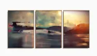 Quadro Decorativos Jogos Star Wars com 120x60 3 peças com moldura filete - Foto 6