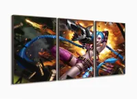 Quadro Decorativos League of Legends com 3 peças 125x60 com moldura filete - Foto 2