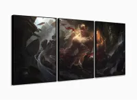 Quadro Decorativos League of Legends com 3 peças 125x60 m01 com moldura filete - Foto 3