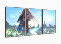 Quadro Decorativos Legends Of Zelda 125x60 cm com moldura filete - Foto 2