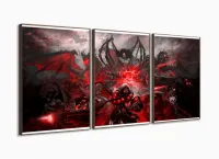 Quadro Decorativos Warcraft com 3 peças 125x60 com moldura filete - Foto 2