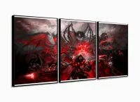 Quadro Decorativos Warcraft com 3 peças 125x60 com moldura filete - Foto 3