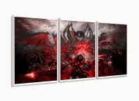 Quadro Decorativos Warcraft com 3 peças 125x60 com moldura filete - Foto 4