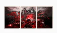 Quadro Decorativos Warcraft com 3 peças 125x60 com moldura filete - Foto 6