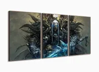 Quadro Decorativos Warcraft Com 3 Peças 125x60 M03 com moldura filete - Foto 2