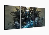 Quadro Decorativos Warcraft Com 3 Peças 125x60 M03 com moldura filete - Foto 3