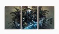 Quadro Decorativos Warcraft Com 3 Peças 125x60 M03 com moldura filete - Foto 6