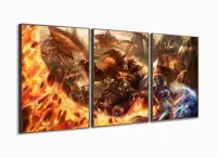 Quadro Decorativos World-of-warcraft Com 3 Peças 125x60 com moldura filete - Foto 2