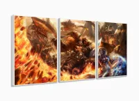 Quadro Decorativos World-of-warcraft Com 3 Peças 125x60 com moldura filete - Foto 4