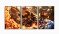 Quadro Decorativos World-of-warcraft Com 3 Peças 125x60 com moldura filete - Foto 6