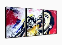 Quadro Freddie Mercury Rock Art Decorativo Em Tecido 120x60 com moldura filete - Foto 3
