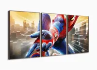Quadro Homem Aranha Spiderman Decorativo Sala Quarto 3 peças com moldura filete - Foto 2