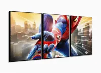 Quadro Homem Aranha Spiderman Decorativo Sala Quarto 3 peças com moldura filete - Foto 3