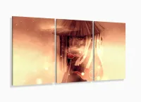 Quadro Itachi Uchiha Mosaico Para Quarto Naruto Shippuden 3 peças com moldura filete - Foto 5