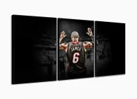 Quadro Lebron James Basquete com Tela em Tecido 120x60 3 peças com moldura filete - Foto 3