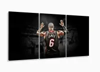 Quadro Lebron James Basquete com Tela em Tecido 120x60 3 peças com moldura filete - Foto 5