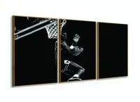 Quadro Michael Jordan Basquete decorativo - Tela em Tecido 120x60 com moldura filete