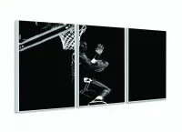 Quadro Michael Jordan Basquete decorativo - Tela em Tecido 120x60 com moldura filete - Foto 4
