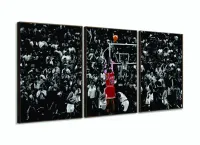 Quadro Michael Jordan Basquete Sexta Tela Em Tecido 120x60 com moldura filete - Foto 2