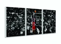 Quadro Michael Jordan Basquete Sexta Tela Em Tecido 120x60 com moldura filete - Foto 4