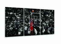 Quadro Michael Jordan Basquete Sexta Tela Em Tecido 120x60 com moldura filete - Foto 5