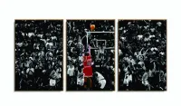 Quadro Michael Jordan Basquete Sexta Tela Em Tecido 120x60 com moldura filete - Foto 6