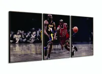 Quadro Michael Jordan Jogando decorativo com Tela em Tecido 120x60 com moldura filete - Foto 2