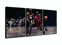 Quadro Michael Jordan Jogando decorativo com Tela em Tecido 120x60 com moldura filete - Foto 3