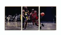 Quadro Michael Jordan Jogando decorativo com Tela em Tecido 120x60 com moldura filete - Foto 6