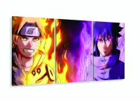Quadro Mosaico Naruto Sennin Sasuke Mangekyou Sharingan 120x60 com moldura filete - Foto 5
