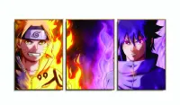 Quadro Mosaico Naruto Sennin Sasuke Mangekyou Sharingan 120x60 com moldura filete - Foto 6