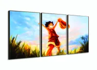 Quadro One Piece Para Quarto 120x60 decorativo Mosaico com moldura filete - Foto 2