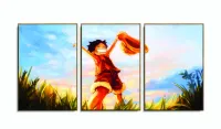 Quadro One Piece Para Quarto 120x60 decorativo Mosaico com moldura filete - Foto 6