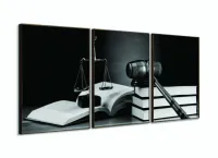 Quadro Para Escritório de Advocacia em Preto e Branco 120x60 3 peças com moldura filete - Foto 2
