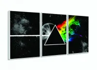 Quadro Pink Floyd Rock Dark Side Special 120x60 3 peças com moldura filete - Foto 4