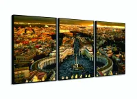 Quadro Roma Na Itália Decorativo Tela Em Tecido 120x60 3 peças com moldura filete - Foto 3