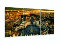 Quadro Roma Na Itália Decorativo Tela Em Tecido 120x60 3 peças com moldura filete - Foto 5
