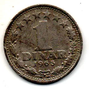 Iugoslávia - 1965 - 1 Dinar