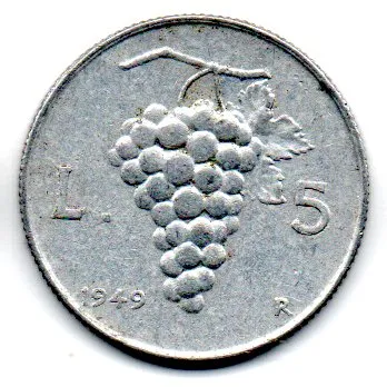 Itália - 1949 - 5 Lire