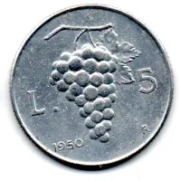 Itália - 1950 - 5 Lire