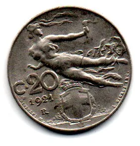 Itália - 1921 - 20 Centesimi