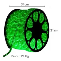 Mangueira Luminosa LED Redonda Rolo 100mts VERDE 10mm - Foto 3