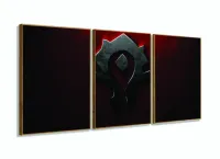 Quadro Word of Worcraft 3 peças 120x60 em tecido com moldura filete