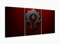 Quadro Word of Worcraft 3 peças 120x60 em tecido com moldura filete - Foto 3