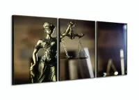Quadros Decorativos Advocacia Deusa Escritório 120x60 3 peças com moldura filete - Foto 2
