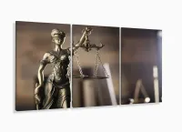 Quadros Decorativos Advocacia Deusa Escritório 120x60 3 peças com moldura filete - Foto 5