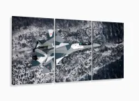 Quadros Decorativos Avião Caça 120x60  em Tecido com moldura filete - Foto 5